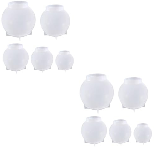 jojofuny 2 Ensembles Moule À Billes Intégré Silicium Moules Moule À Bougie Sphère Moule À Sphère Moule En Silicone Moule De Sphère Bougies Moule À Main Gel De Silice 5 Pièces * 2