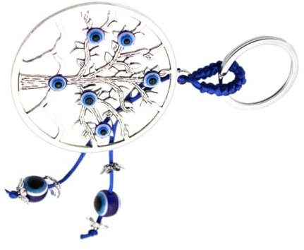 VALICLUD 3 Pezzi portachiavi albero della vita accessorio chiave in lega portachiavi Ciondolo chiave decorativo portachiavi occhio azzurro Keyring in lega bicchiere