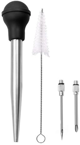 Stainless Steel Turkey Baster Tool Set Marinade Injectors Needle And Cleaning Brush Thanksgiving Accessories For Cooking