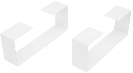 YISSALE 2 Stück Tischbeine Metall,37x15cm Tischgestell,Möbelfüße Tischkufen für Nachtschränke,Stuhlbeine (Weiß)