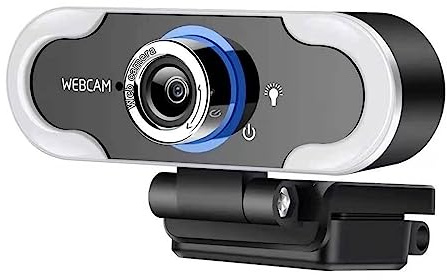 Webcam 1080P 2K Computer Camera with Microphone for Live Streaming, Video Calling, and Conferences - Built-in Fill Light