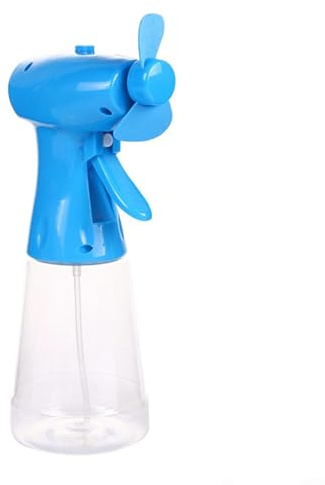 RichVibe Tragbarer Ventilator mit Sprühflasche, batteriebetrieben, persönliches Kühlgerät für drinnen und draußen, Reisen, 500 ml (blau)