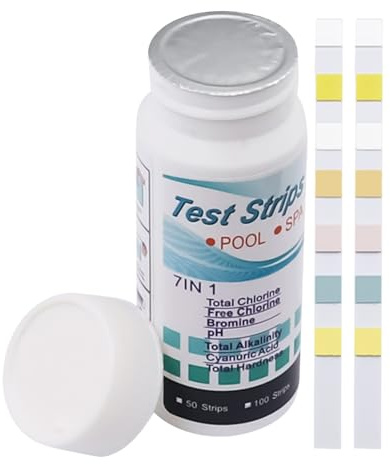 Tiras Reactivas Para Piscinas,Kit De 100 Piezas De Pruebas Precisas Para Piscinas Y Acuarios - Papel Multifuncional Para Agua Dulce Y Salada De Spas Y Estanques