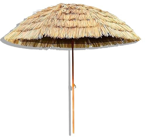 QUSYZD Ombrellone da Spiaggia con Tetto in Paglia, 160 cm/200 cm/240 cm, per Bar all'aperto, Giardino, Spiaggia, Piscina, Cortile, Naturale - 160 cm (5,2 Piedi),Natural-160cm(5.2ft)