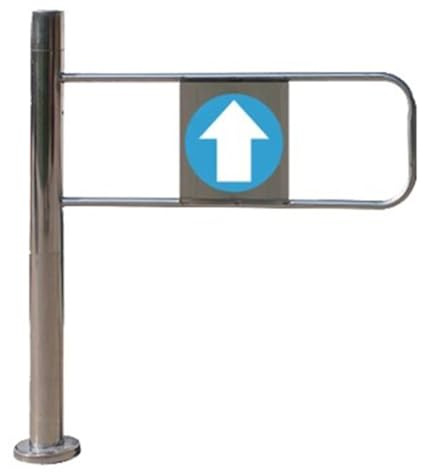 Puerta de seguridad universal de metal para supermercados y almacenes, puerta oscilante de cierre automático para bibliotecas y tiendas (grande, 50 x 97 cm, plateada), solución segura de entrada y