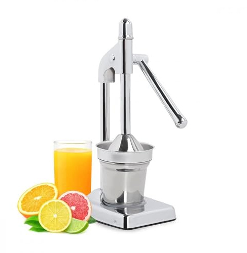 Cast Iron Juicer Squeezer, Commercial Grade Citrus Manual Juicer Hand Press Heavy Duty Countertop Squeezer for Fresh Orange Juice, Easy to Clean, Home and Kitchen (A)