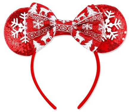 MZinge Women's Mouse Deer Bear Ear Bow Headband | Carnival Halloween Party Hair Accessory