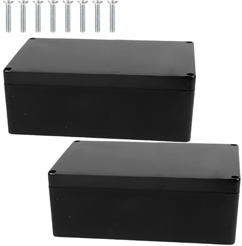 2 Pcs Waterproof Junction Box Outdoor Black, 200x120x75mm Outdoor Junction Box Waterproof Housing Project Boxs with Screws, Suitable for Electronic Power Supply Instrument Boxs Equipment
