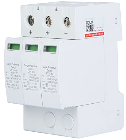 ANKROYU 3P House Protector Arrester Device Flame Retardant Safe Quick Response Lightning Protection for Home Appliances Rail Mount IP20 3P20KA 3P40KA Fireproof Electrical Safety (3p40ka)