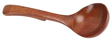 Cuchara grande de madera para sopa, mango grueso que evita resbalones, cuchara para gachas de arroz de madera de estilo japonés para cocina y restaurante