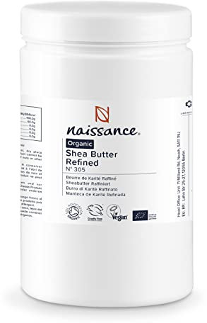 Naissance Sheabutter BIO (Nr. 305) 1kg (1000g) - 100% Rein, Raffiniert, BIO zertifiziert - Intensive Pflege für Kosmetik, Haut, Haare, Fairtrade Shea Butter aus Ghana