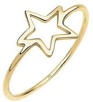 ELLI y ELLI PREMIUM Damen-anillo de apilamiento estrella 375 oro amarillo - 0612181614