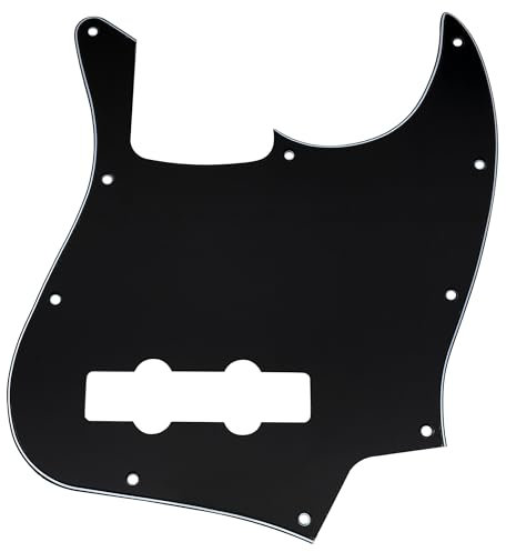 Musiclily 10 Löcher J Bass Pickguard JB Schlagbrett für Fender American/Mexican Standard Jazz Bass,3 lagig Schwarz