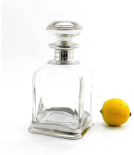 Botella de vidrio soplado y peltre para Whisky Design Minimal