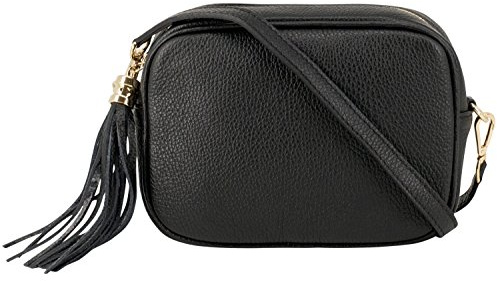 Montte Di Jinne Italian Leather Crossbody Bag for Women – Handmade Soft Genuine Leather Camera Bag with Tassel, Adjustable Strap, Made in Italy
