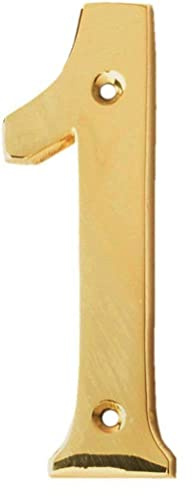 ESPLANADE 4 Brass House Hotel Door Number Plaque Sticky Numeric Numerical Digit 0-9 (1 One)