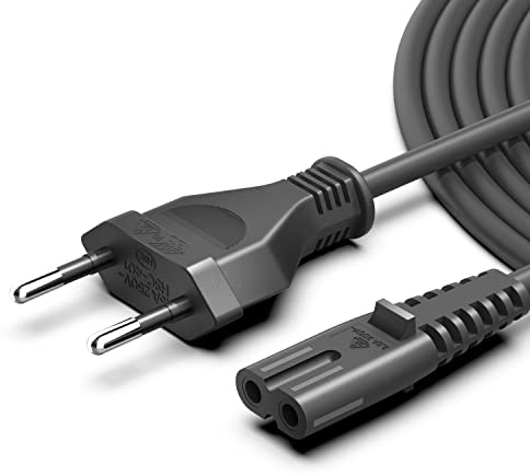 HKY Euro Netzkabel 2m C7 Kabel auf Euro 8 Doppelbuchse Kleingerätekabel für PS3 PS4 PS5 TV Fernseher PC Monitore Drucker für HP für Samsung LG TCL für Philips für Sony für Panasonic TV Blu-Ray Radio