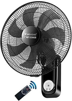 Fans Ventilador, Ventilador de Pared Negro silencioso para el hogar, Dormitorio, Comedor, 7 aspas, 60 W, con Tornillos de Montaje