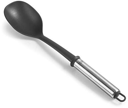 Lacor 68270 Cucchiaio Liscio Due, Nylon, Acciaio Inossidabile, Silicone, Senza BPA, 36'5 cm, Nylon