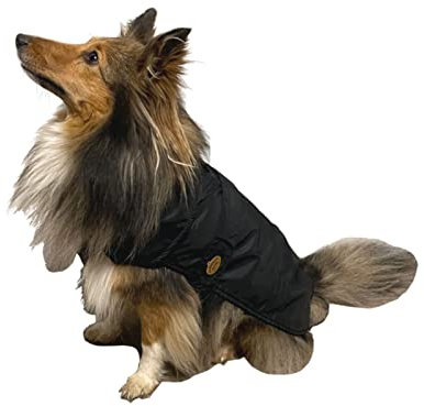 Fashion Dog Hunde-Regenmantel mit Fleecefutter - Schwarz - 70 cm