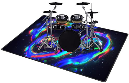QQDD Drum-Teppich Schlagzeugteppich Schallschutz Teppich rutschfeste Teppiche Trommel Matte für E Drum Schlagzeug Elektronisch Snare Teppich Snare Drum Musikinstrumente Drum Matte (80CM - 200CM)