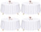Paquete de 4 manteles Redondos,Mantel Redondo Blanco, Mantel Redondo de 90 pulgadas/228CM,Ropa de Mesa Blanca, Mantel Redondo Lavable de Tela de poliéster para Bodas,Banquetes o restaurantes(Blanco)
