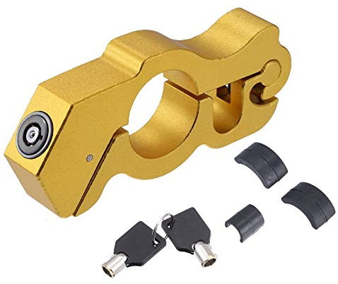 A ABSOPRO 1 Satz Motorrad Schloss Einstellbare Anti-Diebstahl mit 2 Schlüssel Gold Ton