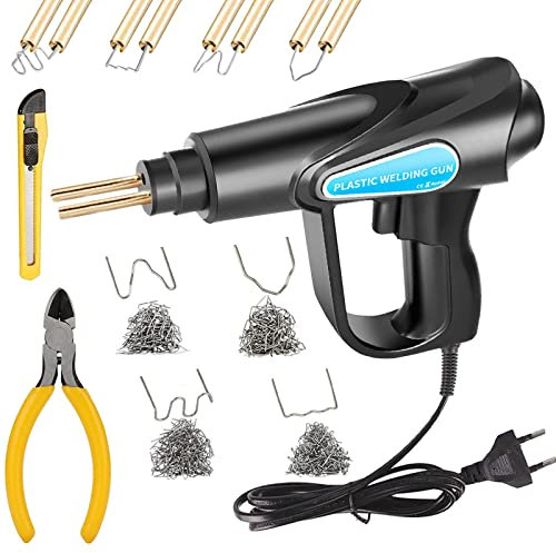 Soudage Plastique Machine,70W Agrafeuse à Chaud,Kits de RéParation de Pare-Chocs de Voiture Pistolet Soudage de Plastique de Pare-chocs de Voiture avec 200 Agrafes pour Soudage Crack Plastiques