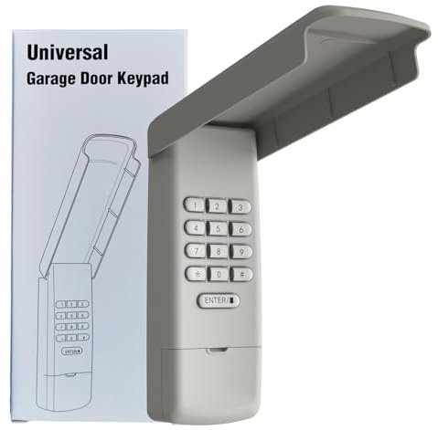 Universal Garage Door Opener Keypad Remote Wireless Keyless Keypad Compatible with Genie LiftMaster Chamberlain Craftsman Linear Overhead Door Wayne Dalton Opener has Learn Button or Dip Switch