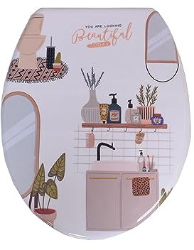 VEREG Duroplast WC-Sitz Bathtime mit Absenkautomatik für geräuschloses Schließen, ovale Form, angenehmer Sitzkomfort, max. belastbar bis 150 kg