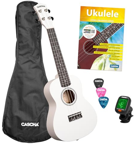 Concert Ukulele Linden White Set (incl. Bag, 3 Picks, Book, Tuner)