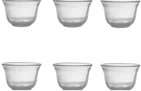 Livellara Coppette Gelato, Macedonia, in Vetro Soffiato - Set da 6, Colorate, Moderne ed Eleganti per Frutta e Dessert, Conservano la Temperatura, Facili da Pulire. Colore: Transparente