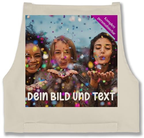 Schürze - Foto Text Erwachsene - Fotogeschenk I Geschenk Bild personalisiert I Geschenk mit Bild I Custom Photo - 85x69 - Natur Weiß - muttertagsgeschenk personalisierte kochschürze