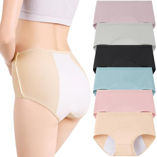 Hornice Lot de 6 Culotte Menstruelle aux Femmes sous Vetement Anti-Fuite pour Regle Lavable Abondant Culotte Périodique Lavables pour Un Usage Quotidien et Pendant Les Menstruations/XL