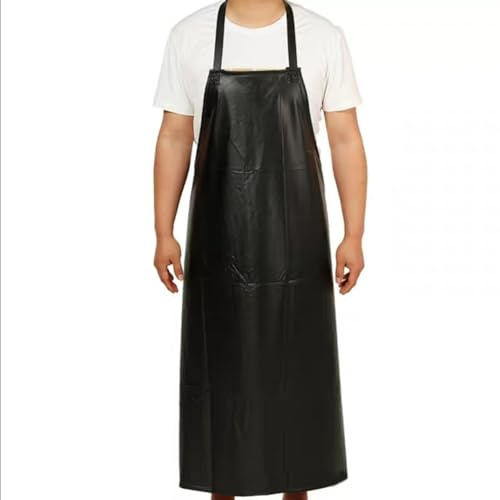 Tablier Imperméable 39x32'' Tablier De Travail Résistant Aux Produits Chimiques Tablier De Nettoyage Avec Bavoir Réglable Tablier De Chef Noir Tabliers De Grillades Pour Laboratoire De Vaisselle