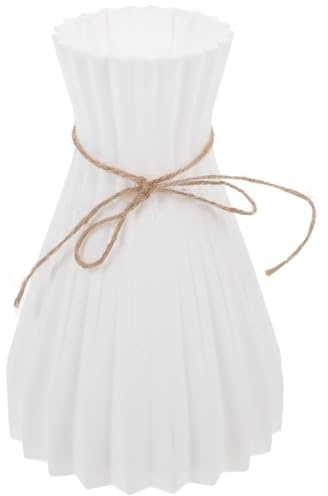 Cabilock Blumenvase Weiß Kunststoff 6.7 Zoll Hydroponische Vase Für Wohnaccessoires Tischdeko Wohnzimmer Esszimmer