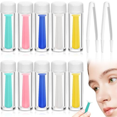 Kontaktlinsen Einsetzhilfe 10 Stück Kontaktlinsen Sauger Kontaktlinsen Einsetzhilfe Weiche Linsen Geeignet zum Tragen von Linsen (Rosa/Blau/Gelb/Grün/Transparentweiß)