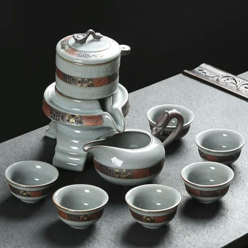 Moderno juego de té de porcelana china con tetera automática y taza de té de viaje, juego de té Kung Fu con colador de té