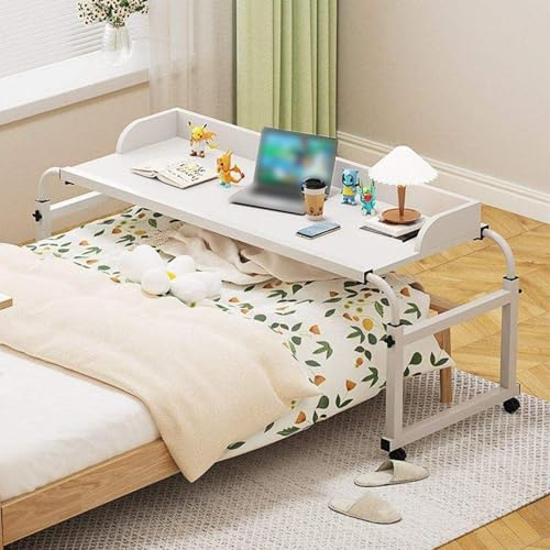 Table de lit réglable avec roulettes et poste de travail debout Plateau de nourriture roulant avec hauteur réglable Table médicale (6595 cm)