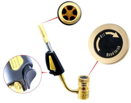 HOMSFOU Micro Torche De Soudage à Gaz Électronique Allumage Électronique Haute Température, Réglable Usage Professionnel, Réparation Air Conditionné Kit Portable Utilisation Continue