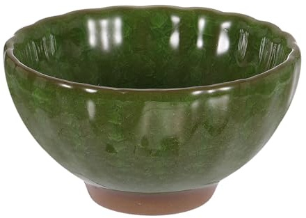 sourcing map Japanese Matcha Bowl 4.23oz Traditional Gong Fu Tea Set Ceramic Mate Teacup Japanese No Handle Large Porcelain Teacup for Matcha Green Tea Coffee Drinks, Grass Green