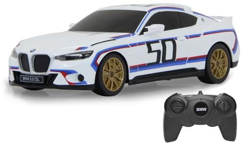 JAMARA BMW 3.0 CSL 1:24 vit 2,4 GHz – officiellt licenserad, originaltrogen lackering, restid ca 1 timme, RC-bil