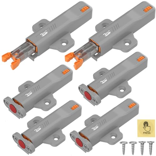 Jiayi Drucktüröffner Push to Open, 6 Stück Heavy Duty Push Open Türöffner für Schrank 40 N Feder Schnappverschluss Schloss Drücken Öffnen für Groß Schränke Küche Freigabe Schnapper