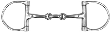 Equine Smile ES0124 D-Ring Trense Doppelt Gebrochen Edelstahl 14mm, 14.5 cm | Equine Smile D-Trense Gebiss Pferd Pony Maulschonend Reitsport Ausbildungsgebiss Wassertrense Trensengebiss Dressur