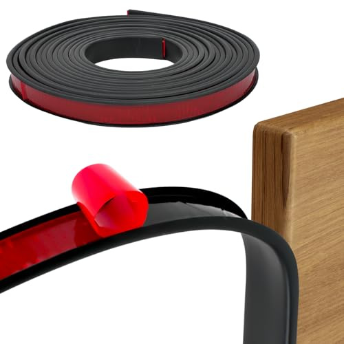 Yopih U-Profil Kantenschutz 6,1m x 18mm - Selbstklebender Kantenumleimer für Tische, Möbel & Küchenarbeitsplatten - Schwarz TPE Kantenschoner
