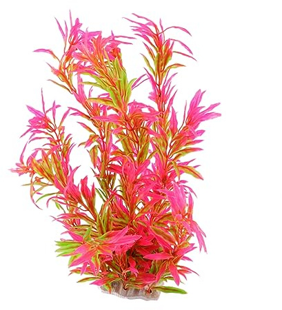 COLLBATH Plante Aquarium Artificielle Décor Réaliste sous Marin Vert et Rouge Ornement Paysager pour Aquarium Eau Douce et Cachette Poisson Durable et Facile à Nettoyer