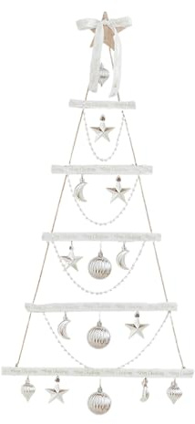 Árbol de Navidad de Escalera de Madera: decoración de Pared encendida en Forma de Escalera para exhibición de Temporada | de Vacaciones para, Sala de Estar, Dormitorio, Cocina,