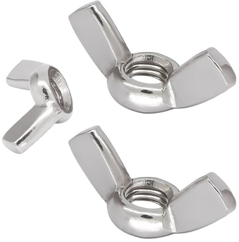JIADEXIN 10 Stück Flügelmutter M6 - Schmetterlingsmutter Edelstahl Handfestiger Wing Nut für Hardware Heimwerker DIY Tools Korrosionsbeständig & Wiederverwendbar Hochwertige Flügelmutter