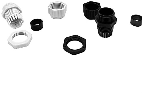 Cable Glands Mixed Set, Plastic Nylon Cable Gland PG13.5 for 6-12mm Cable Locking Connector Multicolor Pack of 10(Pg13.5 Black For6 12)
