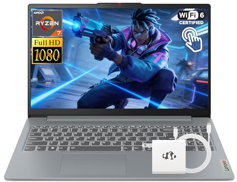 Lenovo IdeaPad Slim 3 Touchscreen Laptop, 8 Core AMD Ryzen 7 5825U (fino a 4,50 GHz) 16GB RAM 1TB SSD, AMD Radeon Graphics 15.6 FHD WiFi 6 Win11 W/Accessory, Computer per aziende e professionisti